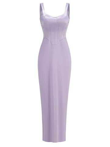 Guinevere Violet Square Neck Maxi Dress - Violet [L88TGSR0]