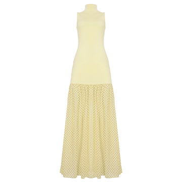 Adalee Polka Dot Mesh Dress - Yellow [KBS6TZRL]