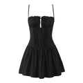 Kaya Delicate Backless Mini Dress - Black [HS2Z9819]