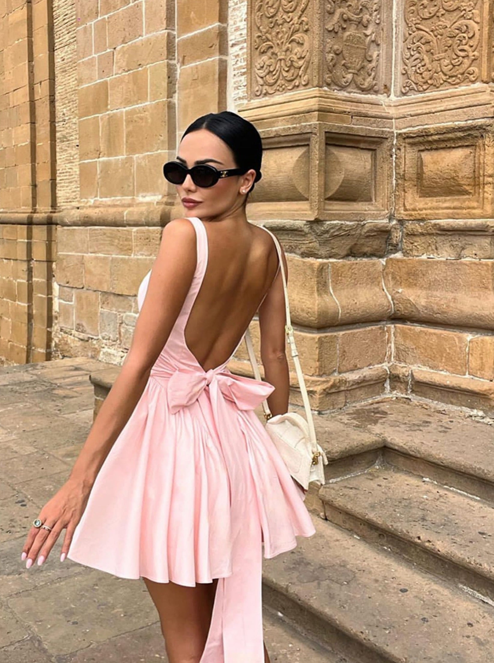 Mila Rhinestone Tassel Backless Mini Dress