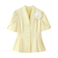Carley Floral Fitted Blazer - Yellow [M0WBSUCV]