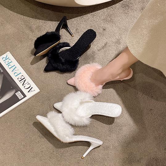 Fenix Fluffy Pointed-Toe Mules Fenix Fluffy Pointed-Toe Mules