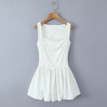 Annette Square Neck Mini Dress - White [ND8DGCHG]