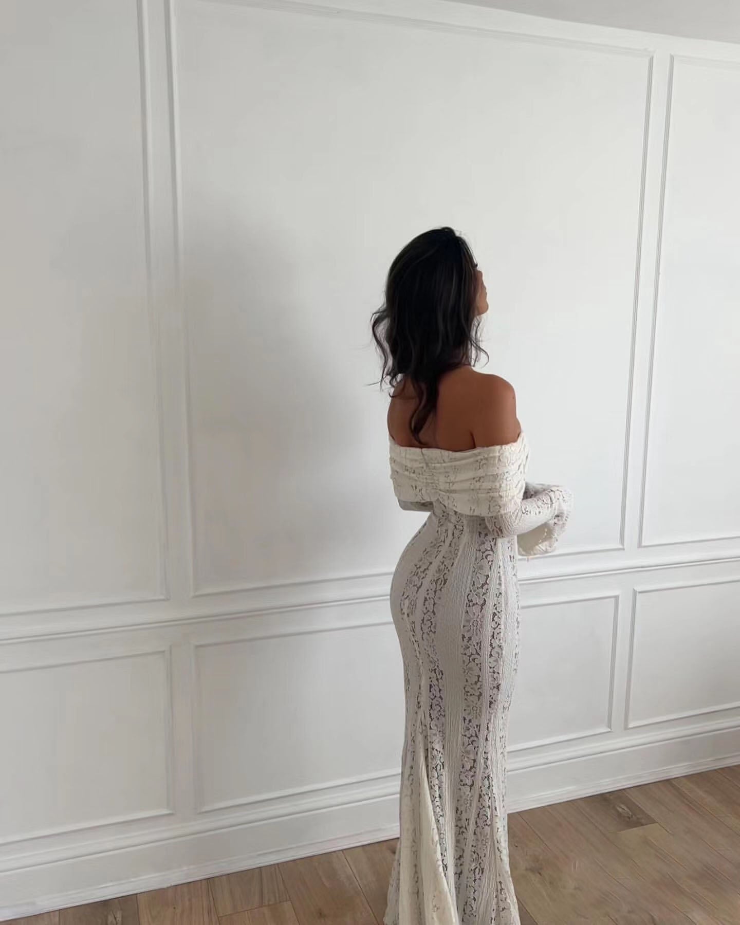 Angelee Off-Shoulder Long Lace Dress Angelee Off-Shoulder Long Lace Dress