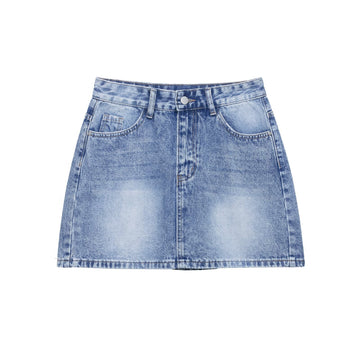 Kenzy High-Waist Denim Mini Skirt - Blue [BMYB3AI1]