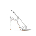 Malky Rhinestone Strappy Stiletto Heels - Silver 6cm Color
