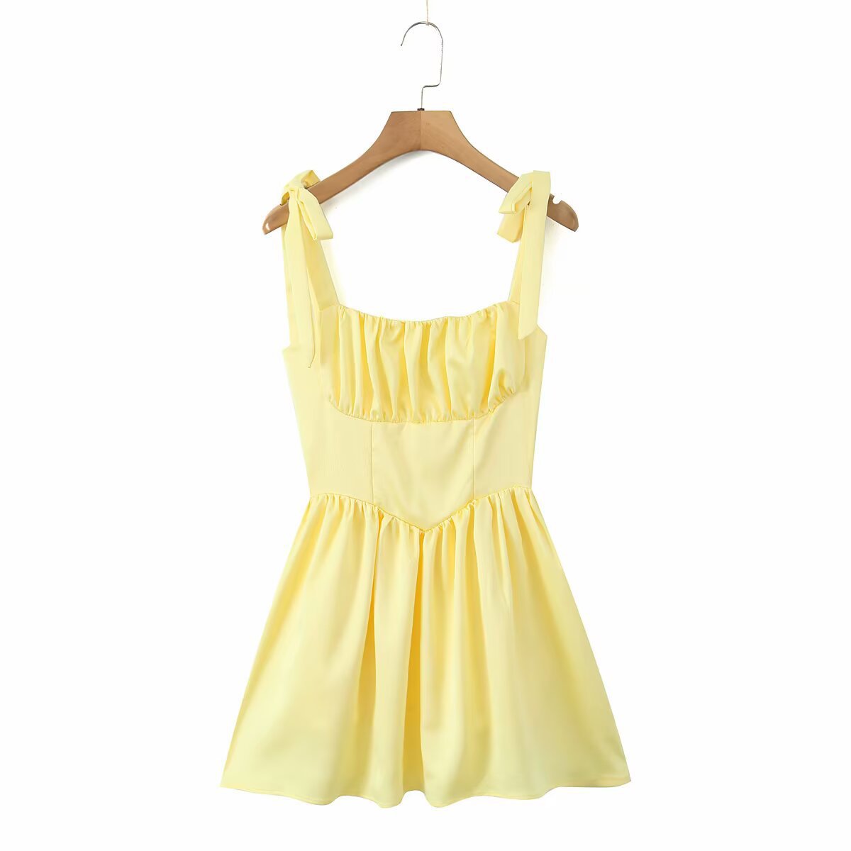 Adair Pleated Mini Dress - Yellow [YV0Q0ZDA]