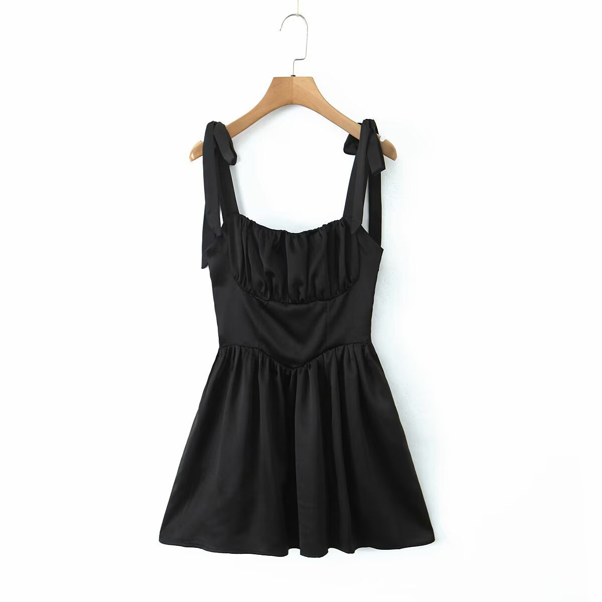 Adair Pleated Mini Dress - Black [C6N7M7ON]