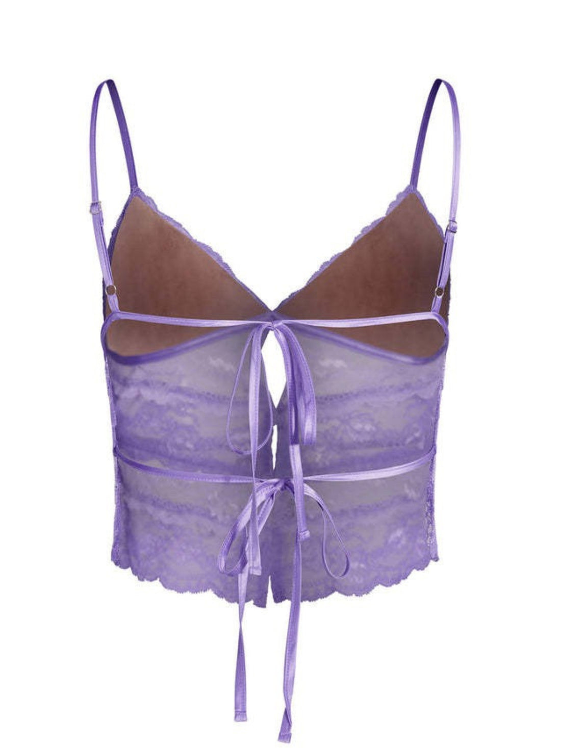 Cara Backless Lace Top in Purple