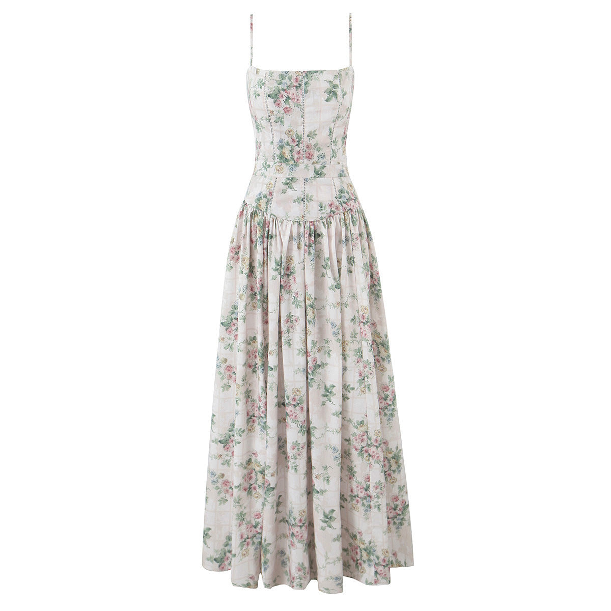 Lelani French Floral Midi Dress - Apricot Blossom [2CIK63GF]