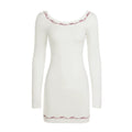 Catalaya Embroidered Bow Mini Dress - White [MP93VP3Y]