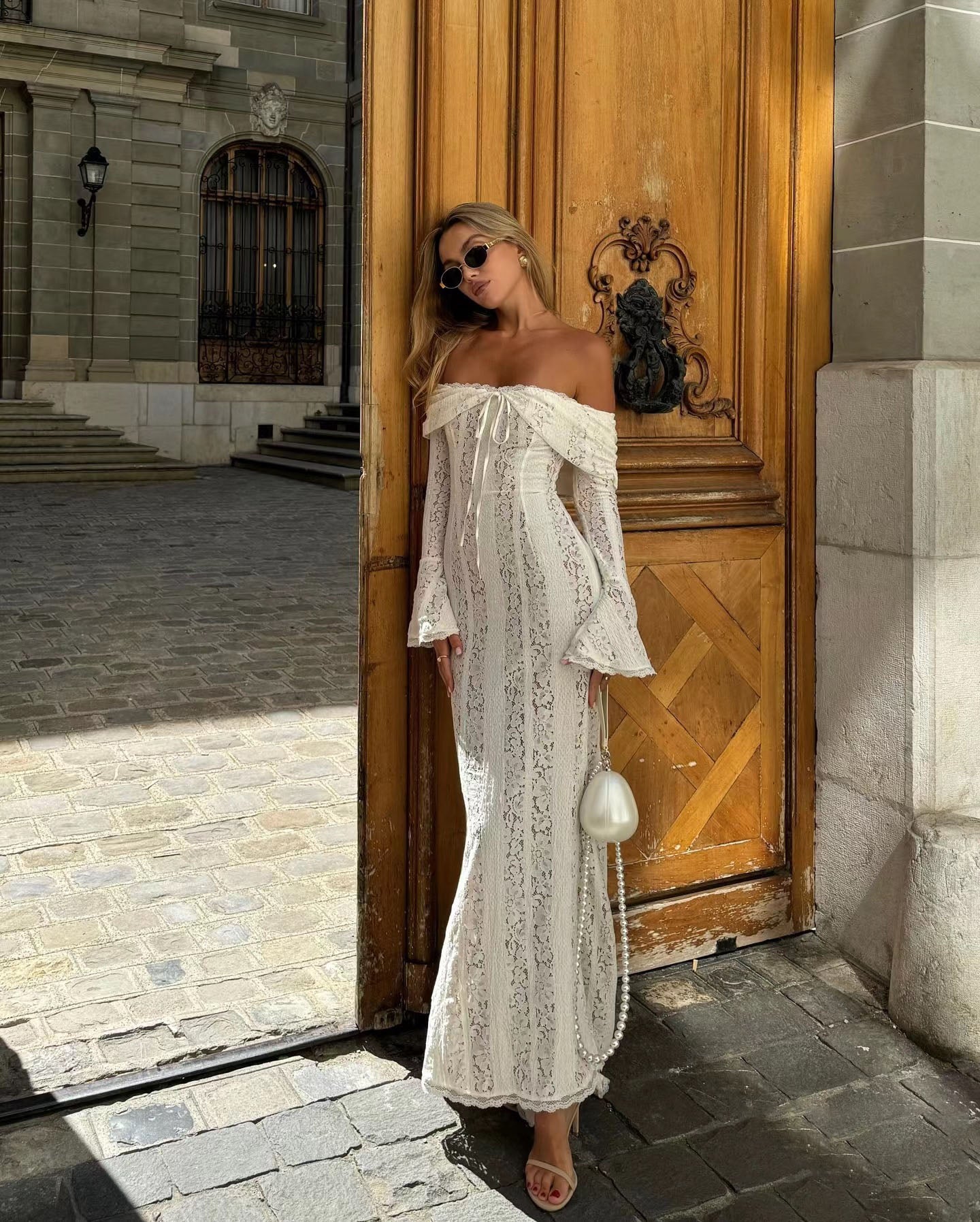 Angelee Off-Shoulder Long Lace Dress Angelee Off-Shoulder Long Lace Dress