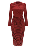 Aiza Embellished Pleated Maxi Dress - Deep Red [SAT2LU67]
