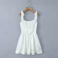 Adair Pleated Mini Dress - White [7HSEF1JH]