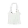 Hennessy Halter Backless Top - White [EWC8CFK0]