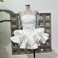 Tiered Halter Skirt Set - White [A5H658OV]
