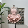 Tiered Halter Skirt Set - Pink [E9U2P2LY]