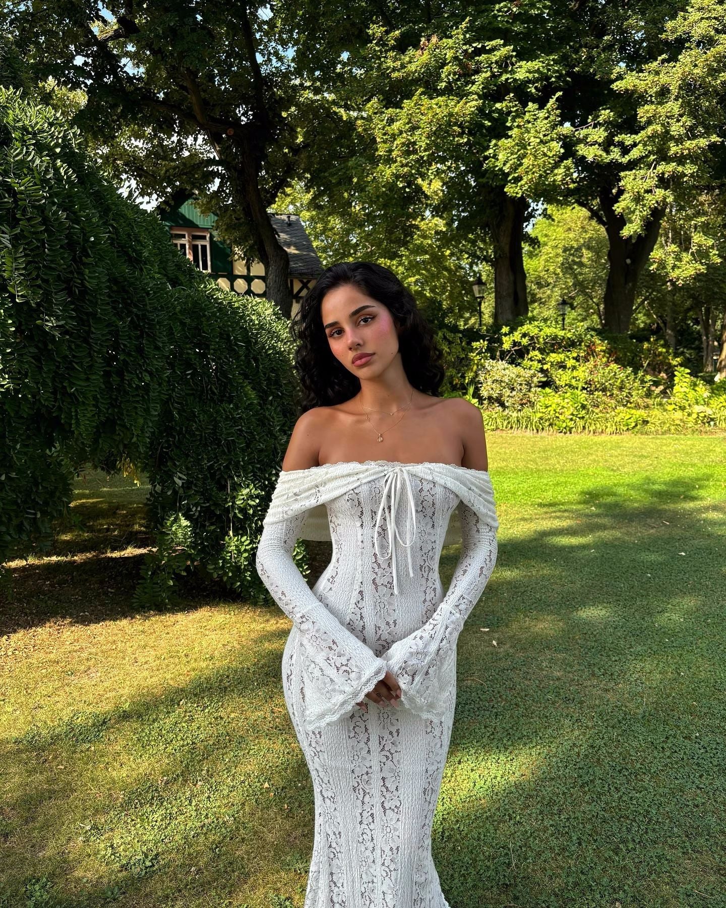 Angelee Off-Shoulder Long Lace Dress Angelee Off-Shoulder Long Lace Dress