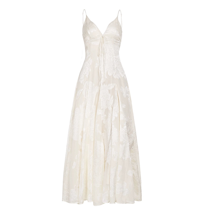 Aine Lace Slip Midi Dress - Soft Ivory [2JDXQGG8]