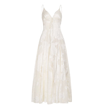 Aine Lace Slip Midi Dress - Soft Ivory [2JDXQGG8]
