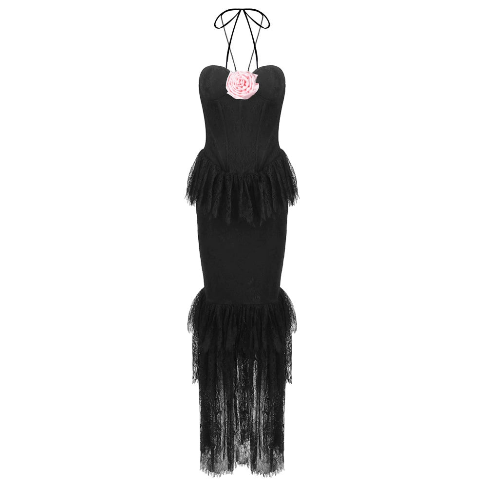 Eimy Backless Halter Maxi Dress - Black [DF7V2ZB8]