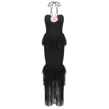 Eimy Backless Halter Maxi Dress - Black [DF7V2ZB8]