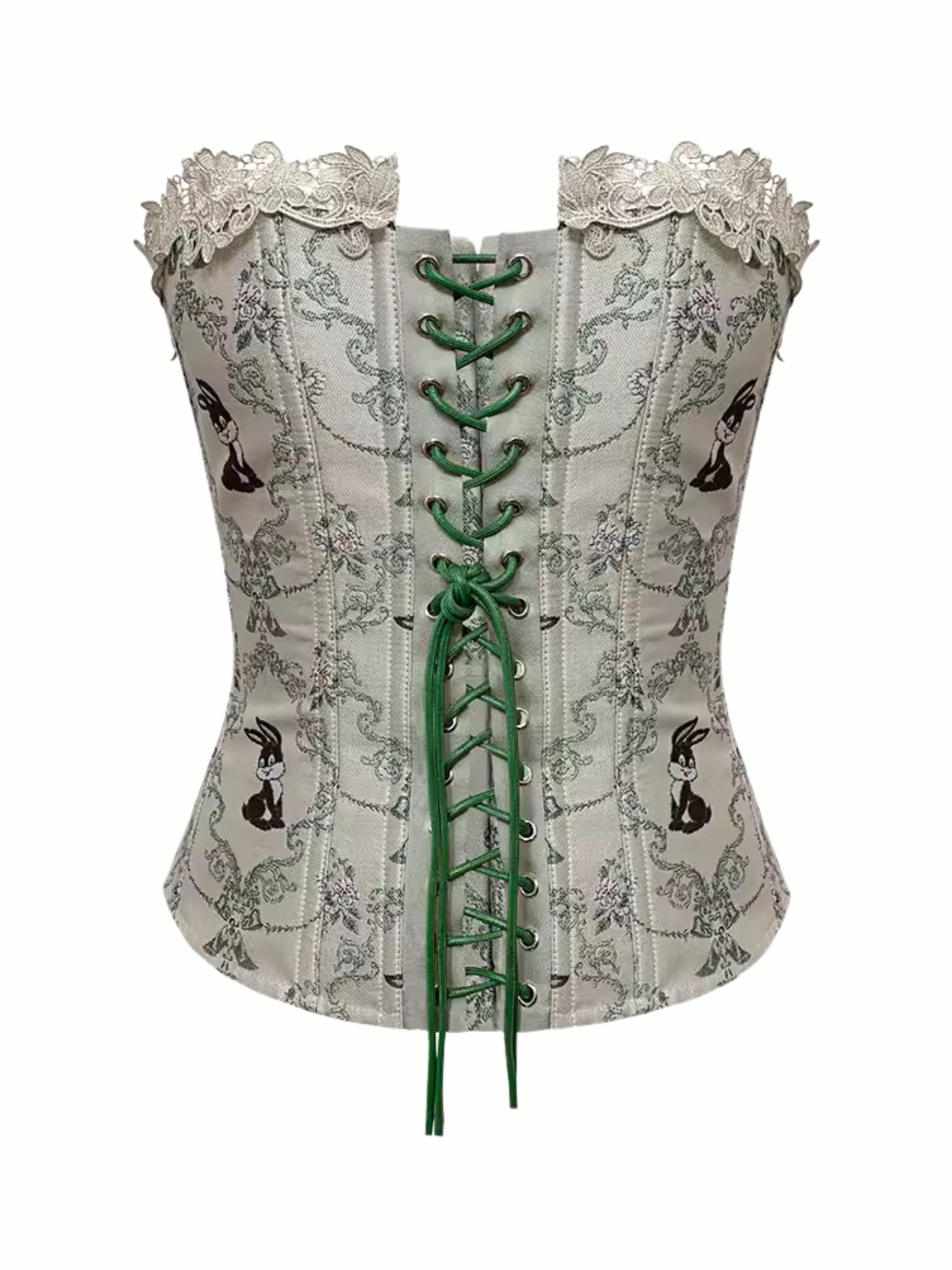 Abril Floral Corset Top in Green