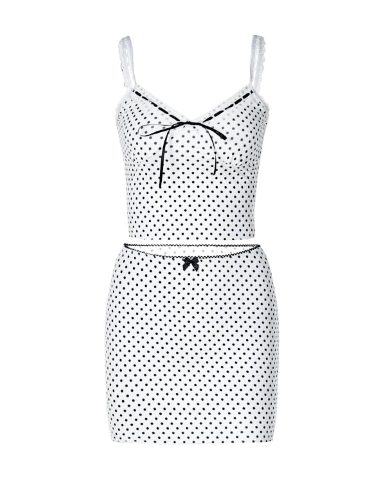 Viviann Polka-Dot Skirt Set