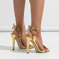 Aavya Gold Butterfly Stiletto Heels [JBE8L3ZW]