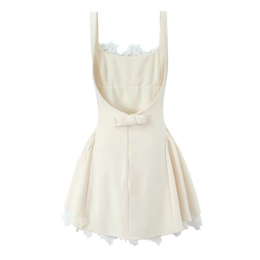 Adelyne Square-Neck Bow Back Mini Dress [0ZTBN18X]