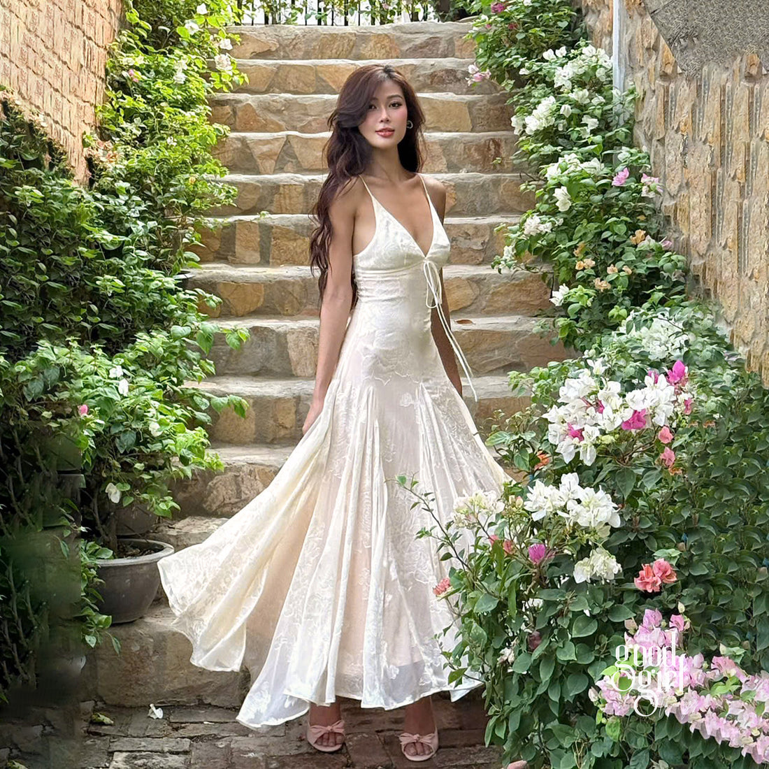 Aine Lace Slip Midi Dress - Soft Ivory [2JDXQGG8]