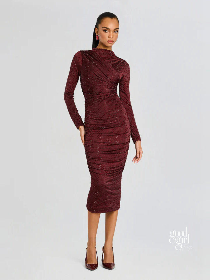 Aiza Embellished Pleated Maxi Dress [5U3QYR0N]