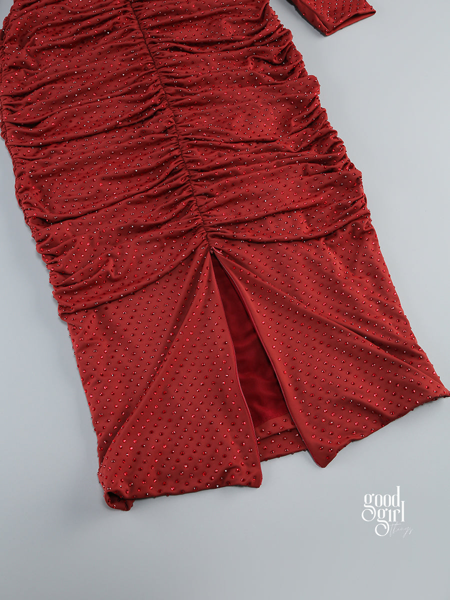 Aiza Embellished Pleated Maxi Dress [2WOKJDS9]