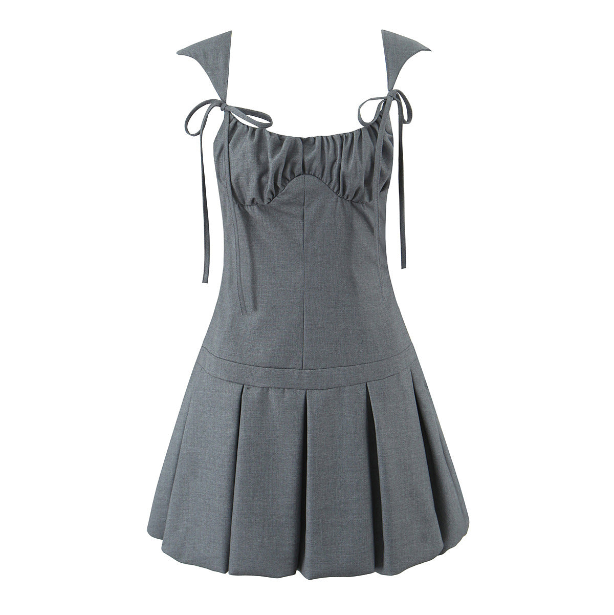 Aloni Pleated Backless Mini Dress [9GJ5POER]