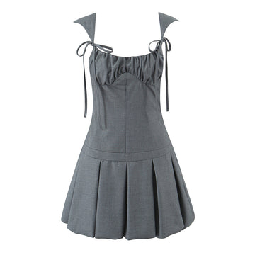 Aloni Pleated Backless Mini Dress [9GJ5POER]