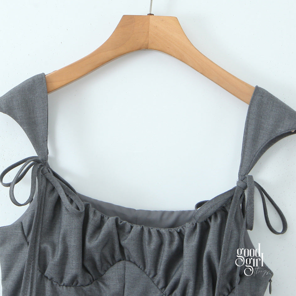 Aloni Pleated Backless Mini Dress [YI9FRKGF]