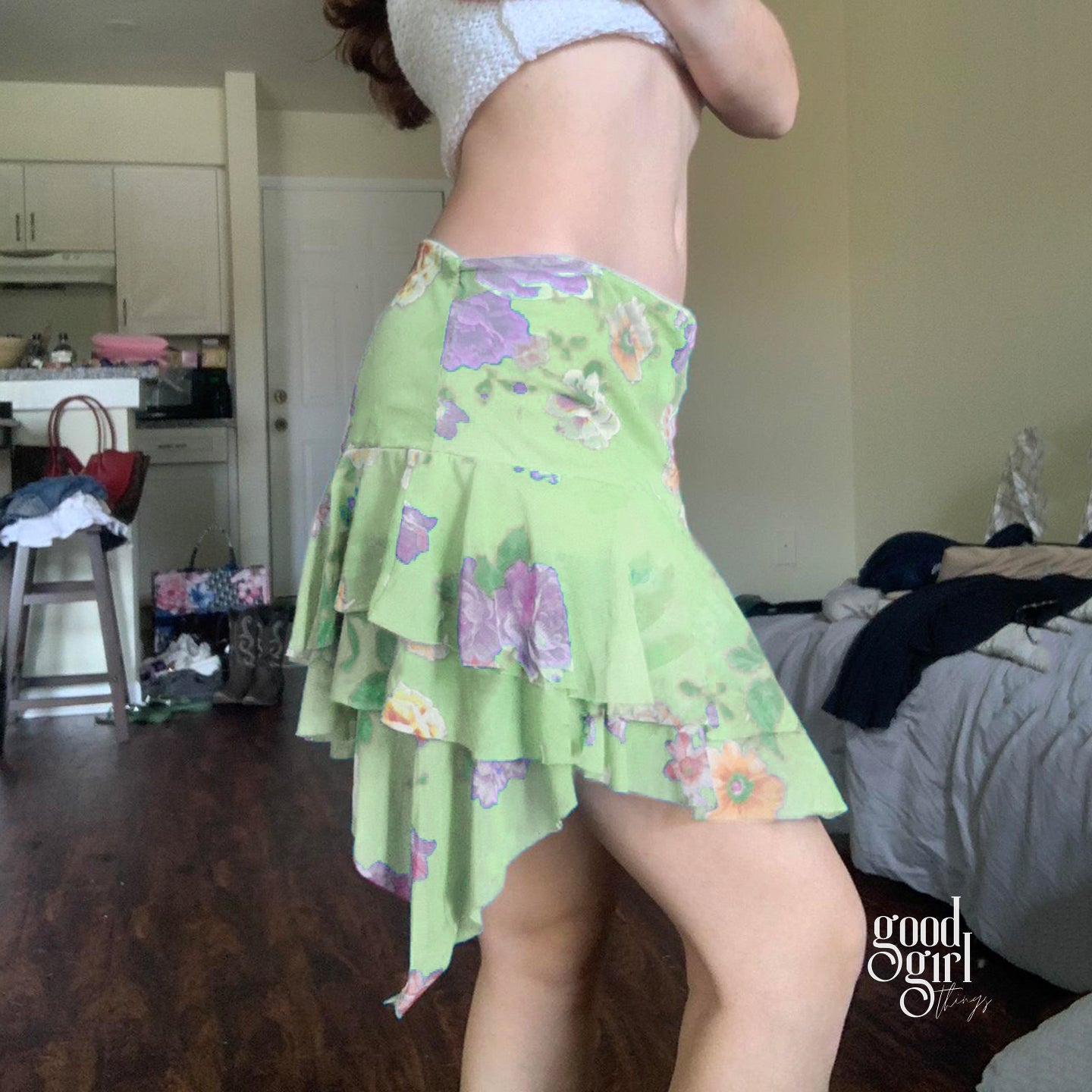 Amaryah Monet Floral Mini Skirt [ULGFGP0K]