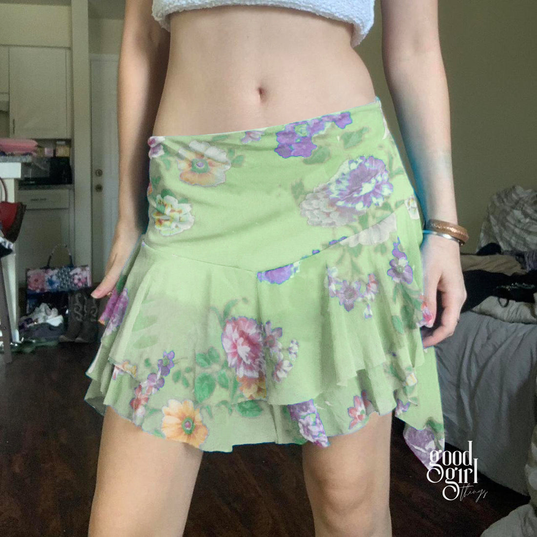 Amaryah Monet Floral Mini Skirt [G5TUNKRV]