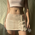 Ariel Twist Knit Mini Skirt [6AOI02OV]