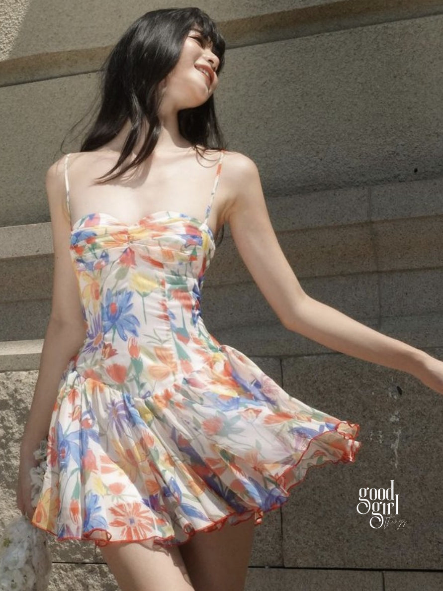 Arlie Strappy Floral Mini Dress [8SC556C5]