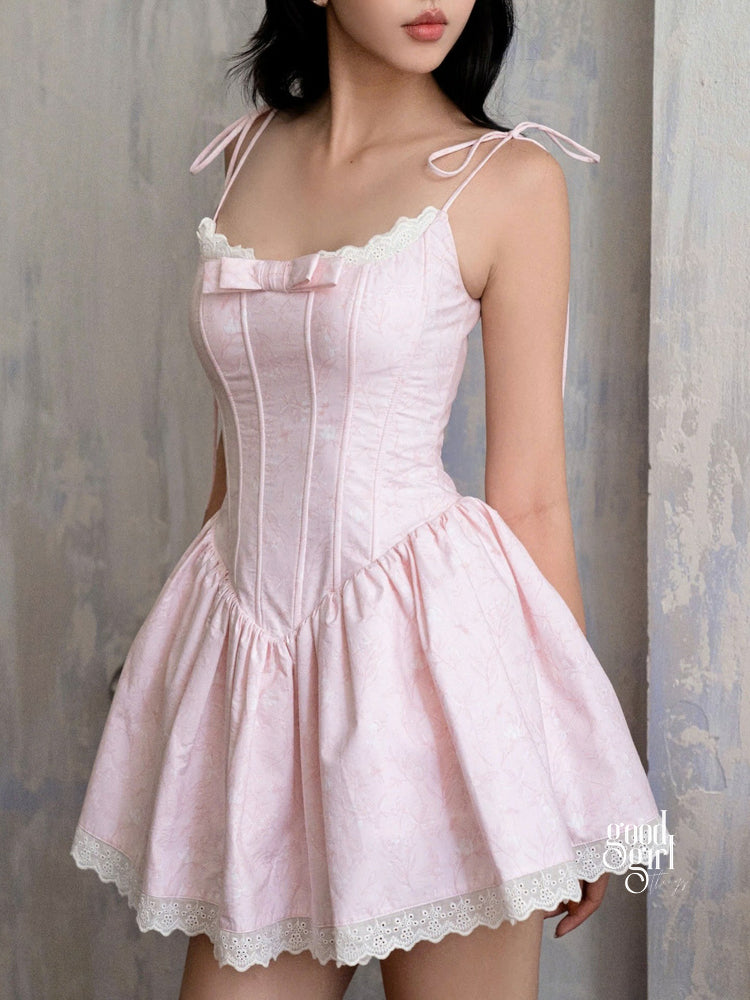 Arsema Puffy Lace Mini Dress [2VQBJ7FF]