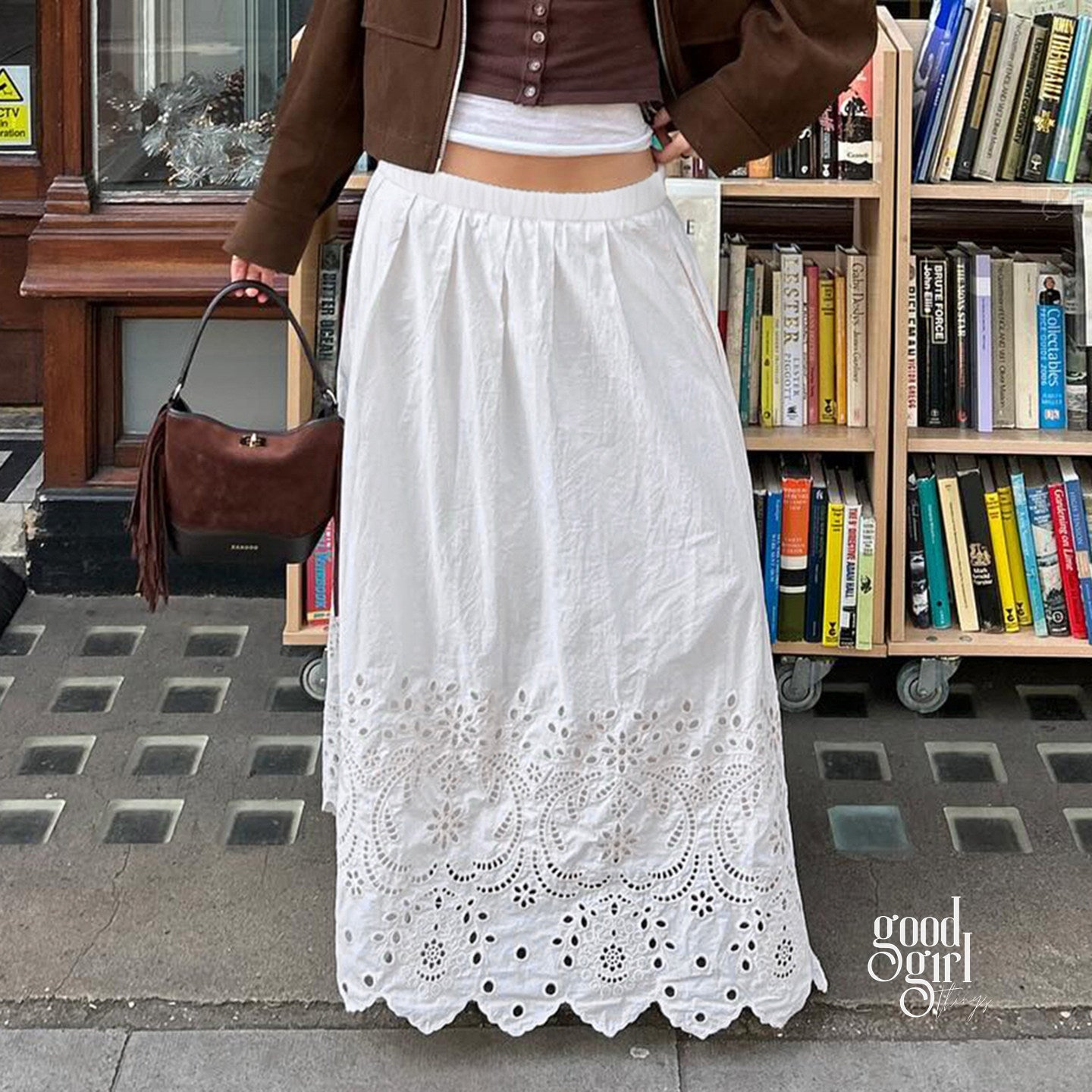 Aspyn Jacquard Cut-Out Midi Skirt [BR2K6HSM]