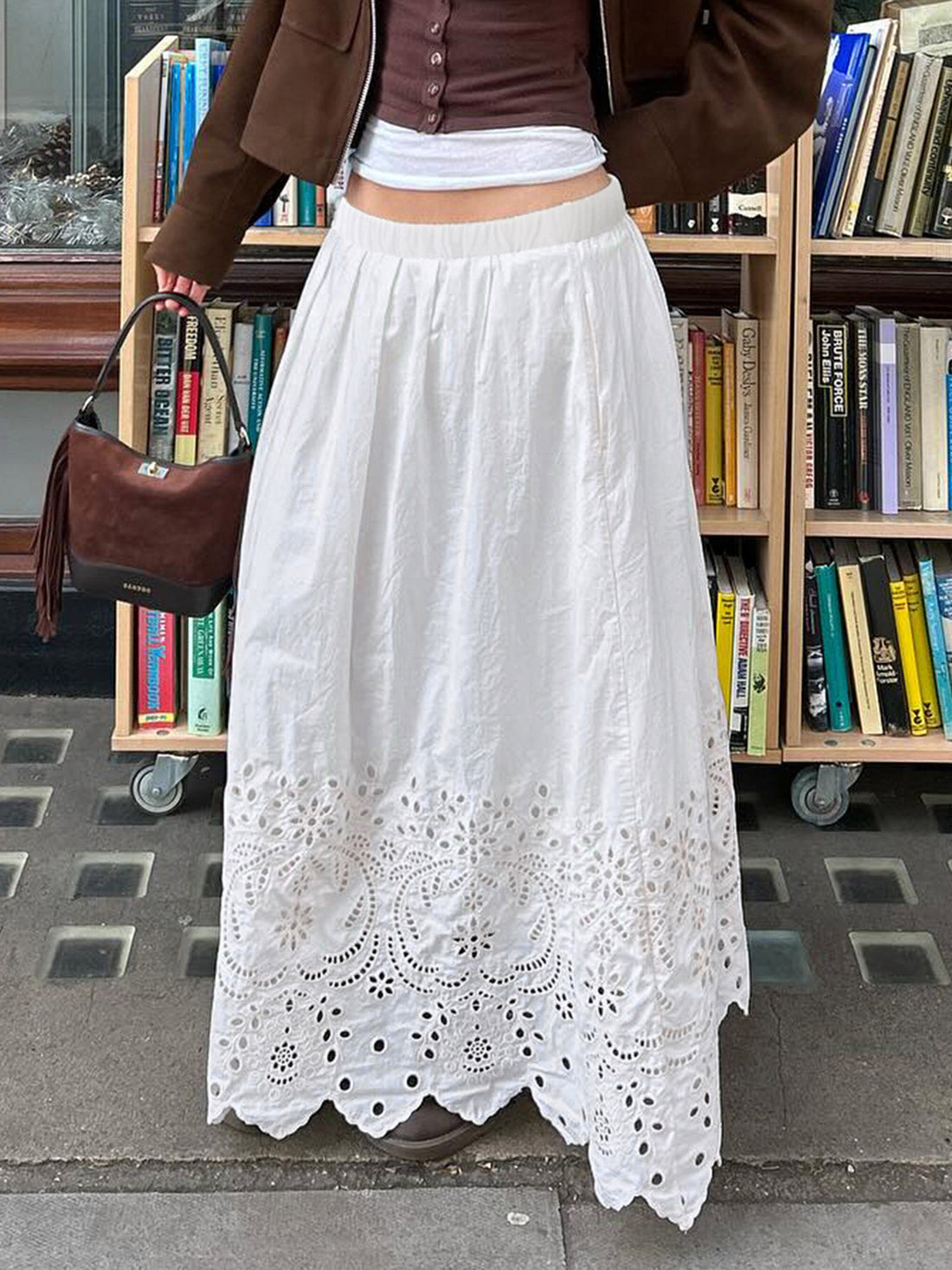 Aspyn Jacquard Cut-Out Midi Skirt [3BO2EDDR]