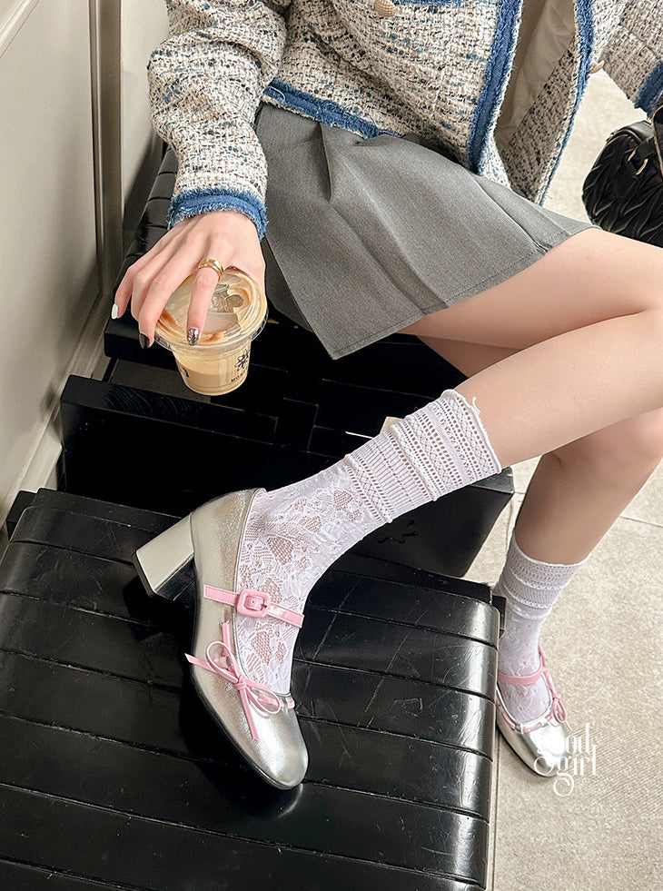 Audrie Bow Block Heel Mary Janes [BBZJGMS0]