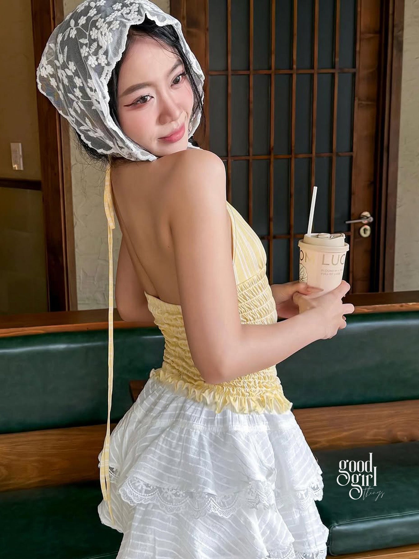 Austin Striped Ruffle Halter Top [ZJ7JI0Z1]