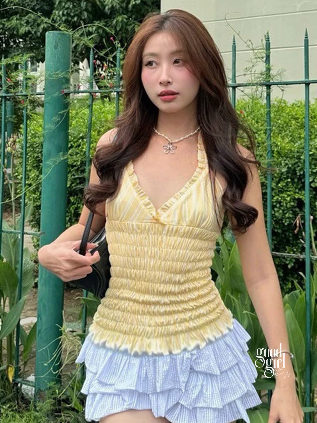 Austin Striped Ruffle Halter Top [UIQJ0EBE]