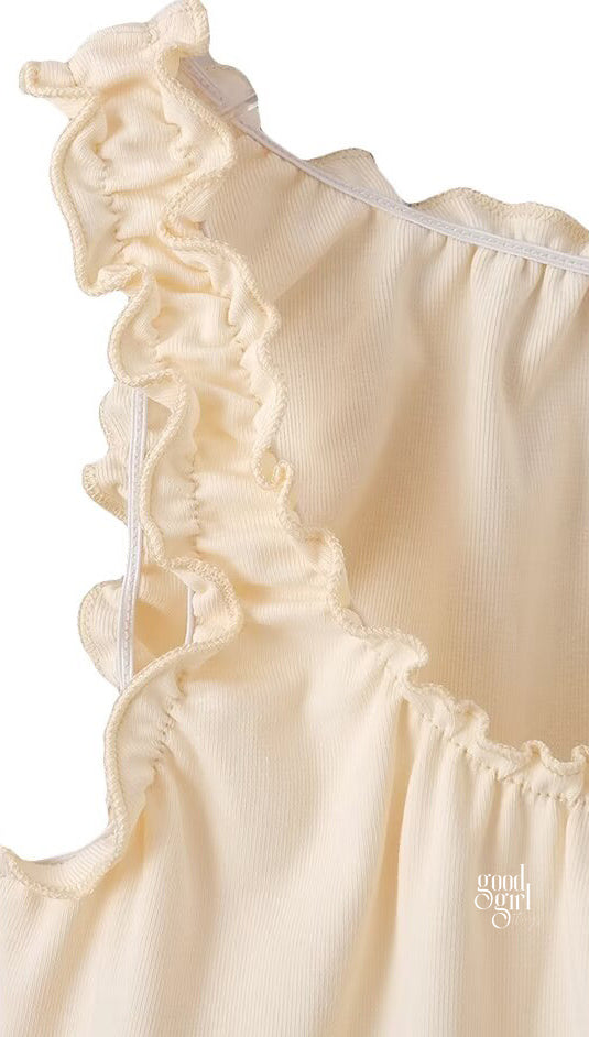 Ayelet Cropped Ruffle Vest [4SEAYZWG]