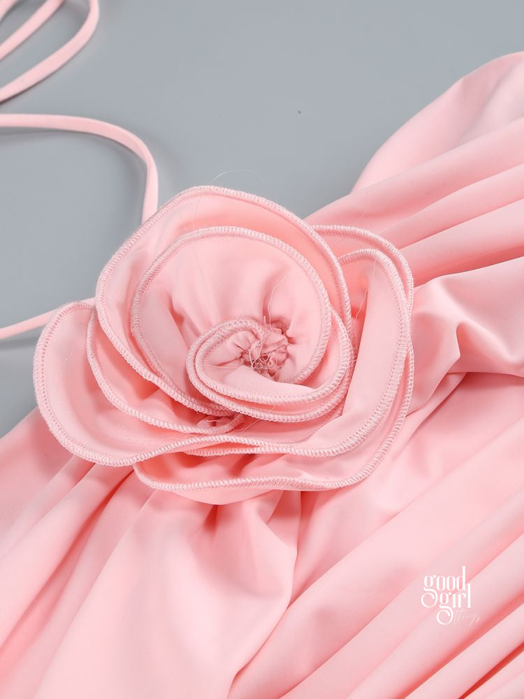 Azelie Floral Halter Mini Dress [8BPOO77I]