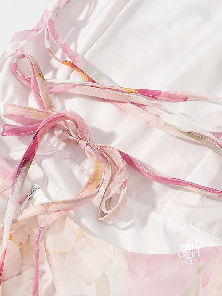 Aziza Floral Halter Mini Dress [GUP98EEO]