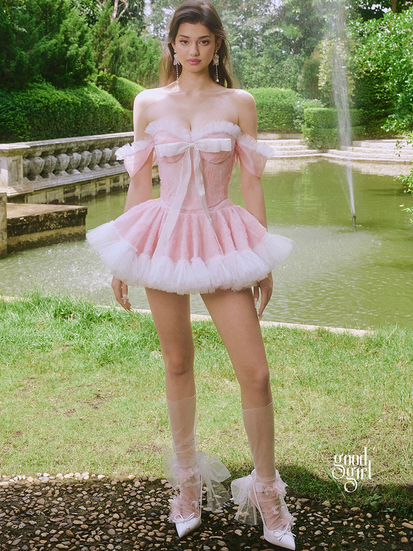 Bow Detail Tiered Skirt Set [Y3ZEUY5P]